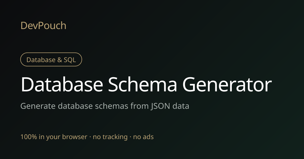 Database Schema Generator | DevPouch