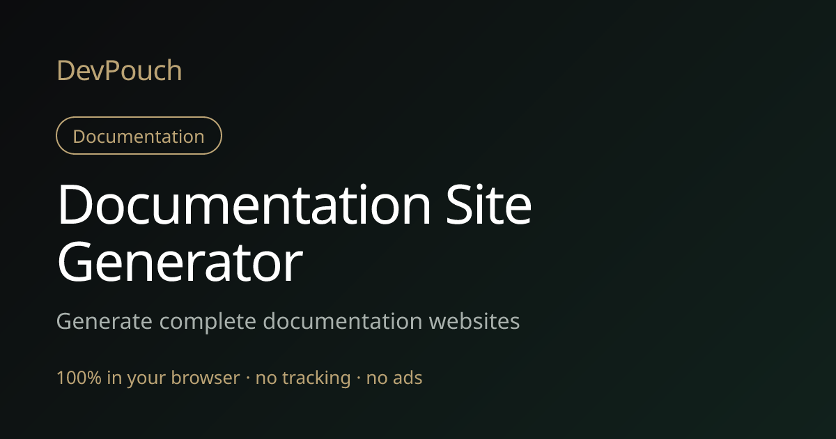 Documentation Site Generator | DevPouch