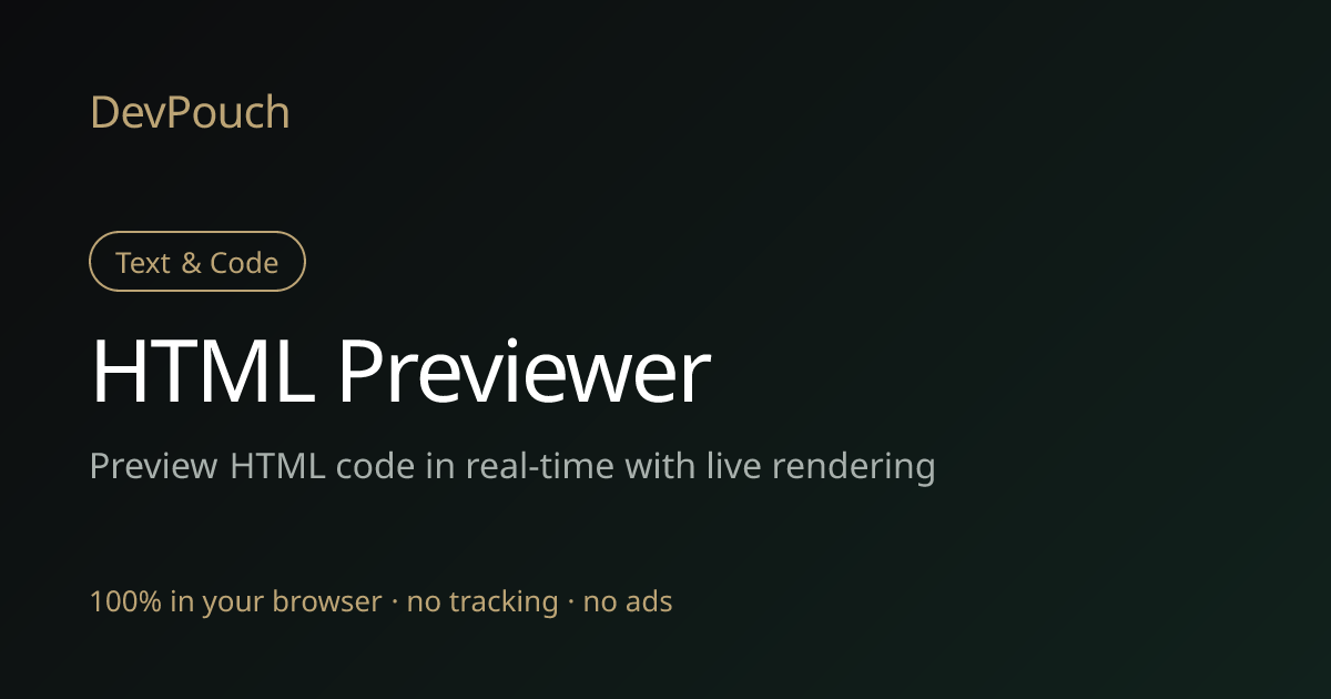 HTML Previewer | DevPouch