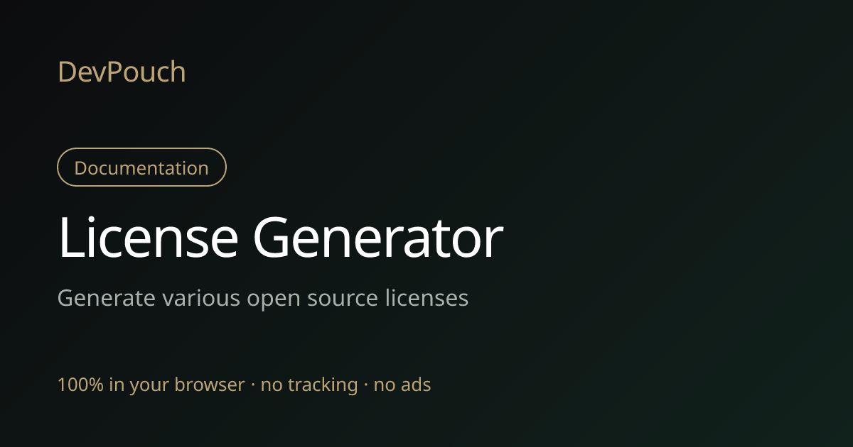 License Generator | DevPouch